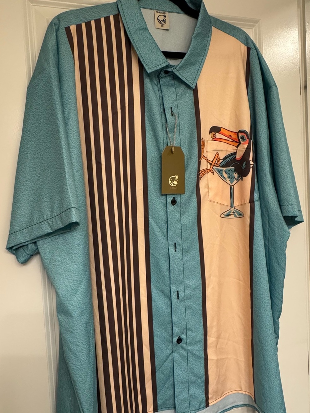 Hardaddy NWT 4X Toucan Martini Bowling Shirt